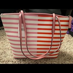 Beautiful Striped orange/pink Kate Spade bag